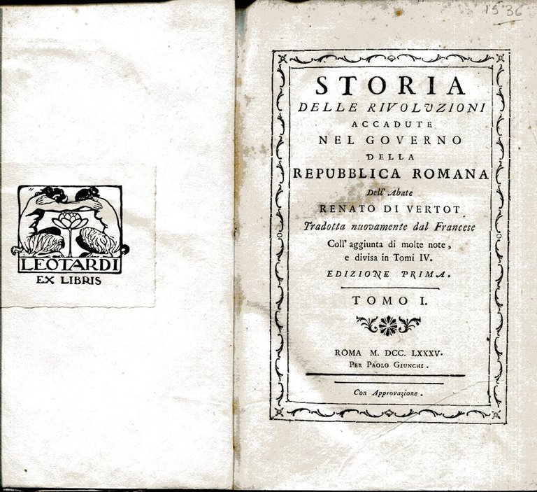 Storia delle rivoluzioni accadute nel governo della Repubblica Romana dell'abate … | Immagine Gallery 2