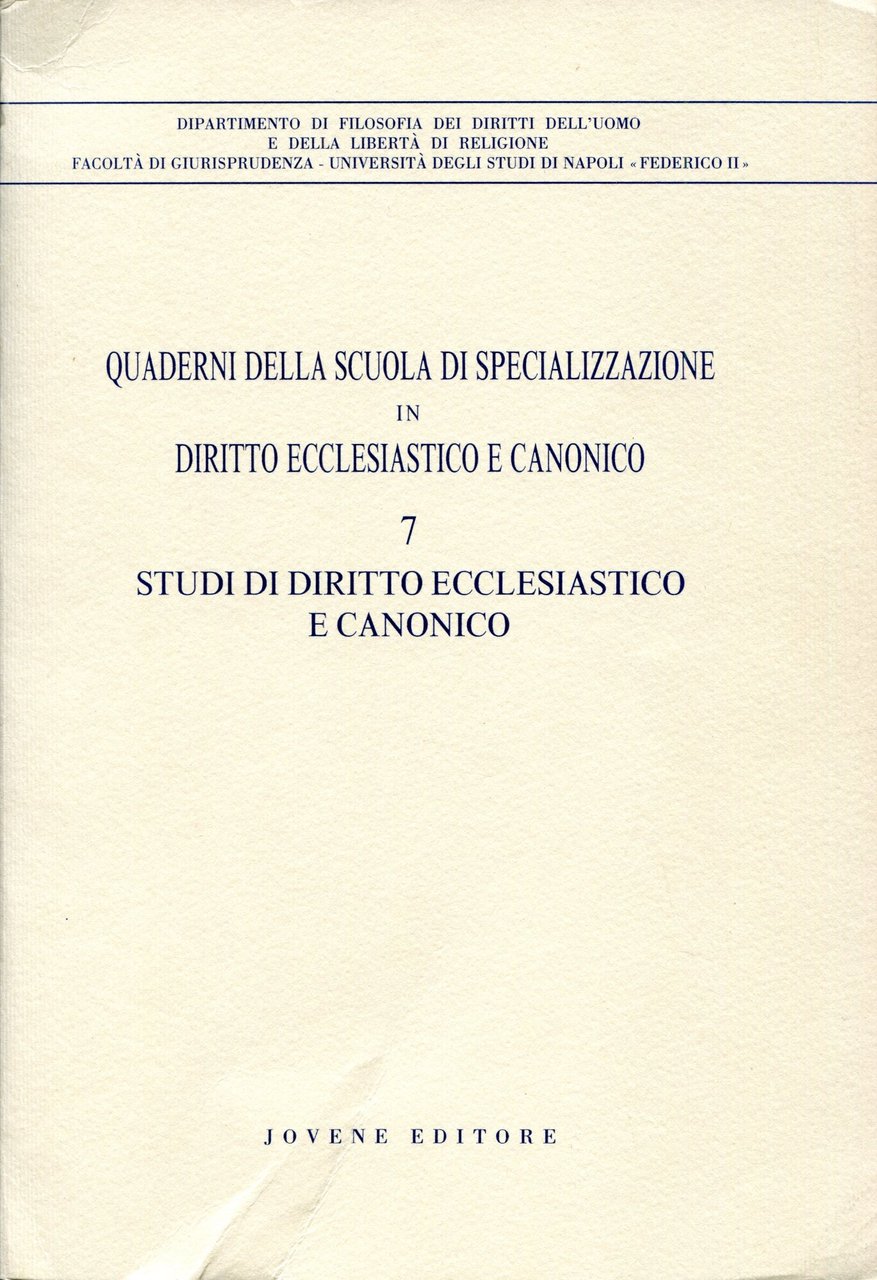 Studi di diritto ecclesiastico e canonico. Quaderni della Scuola di …