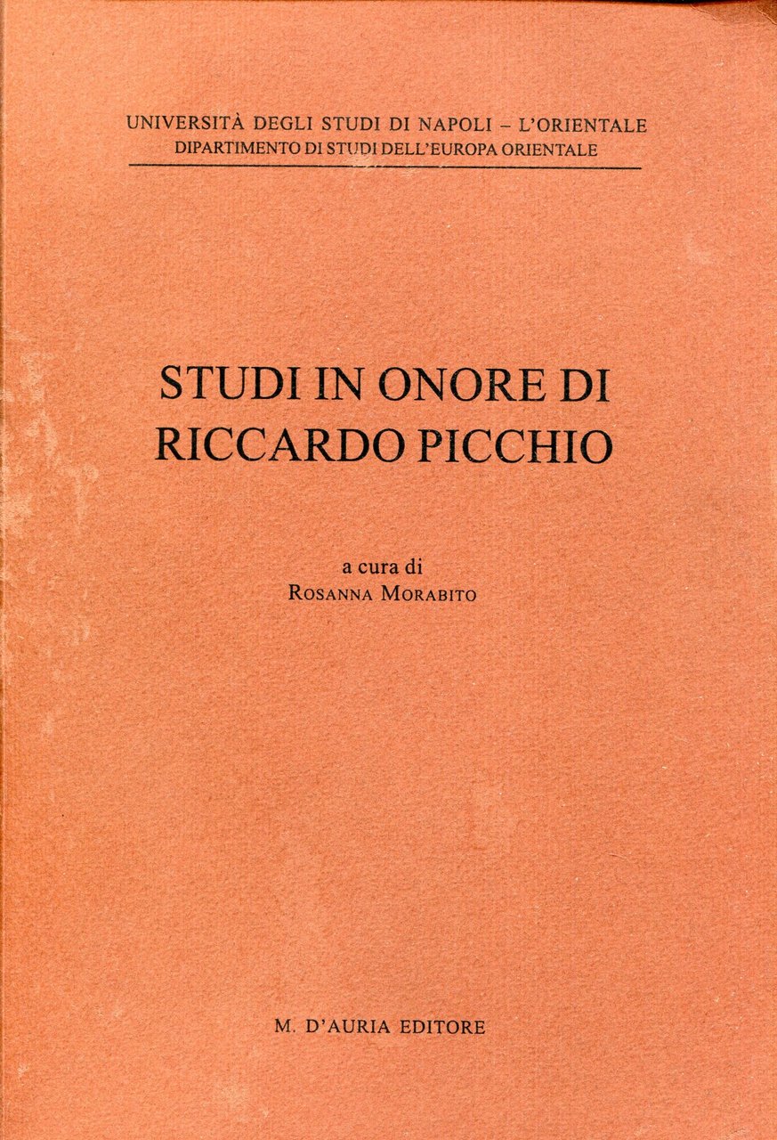 Studi in onore di Riccardo Picchio : offerti per il … | Immagine principale
