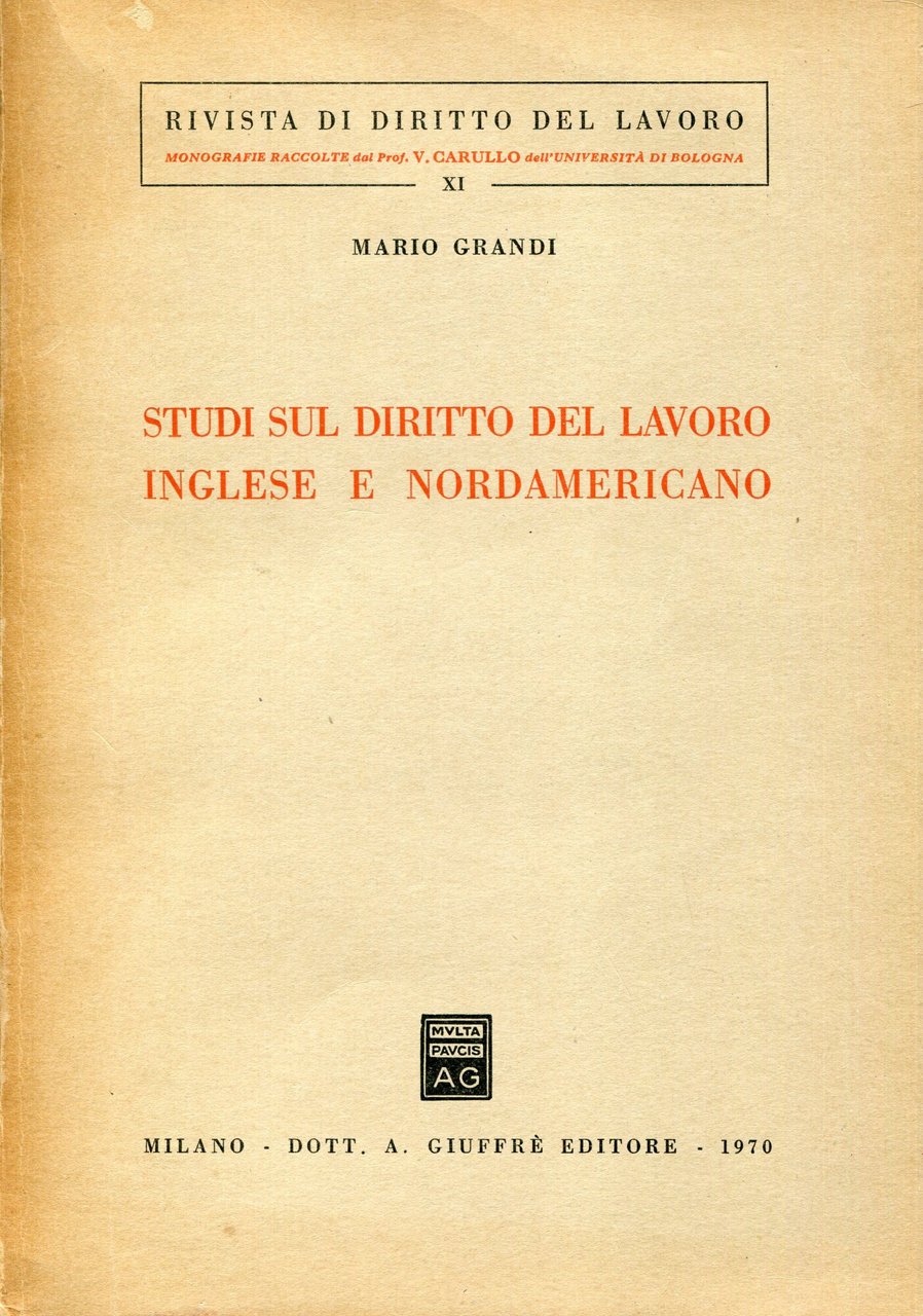 Studi sul diritto del lavoro inglese e nordamericano | Immagine principale