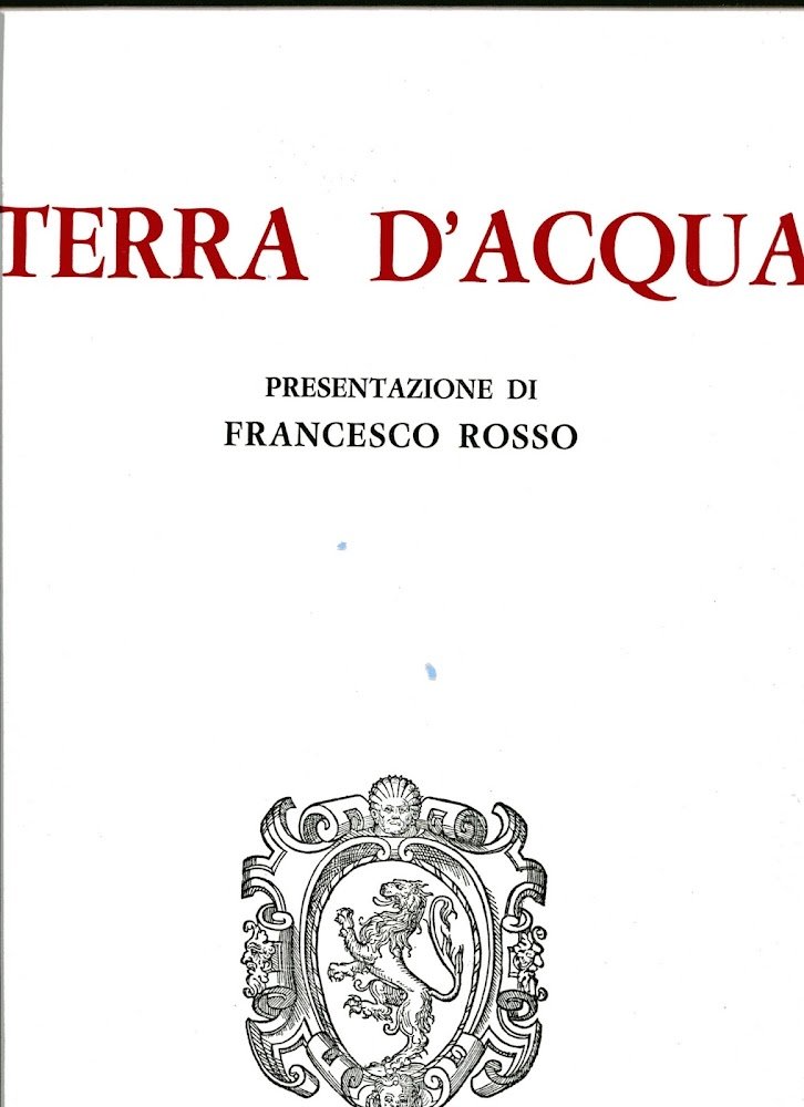 Terra d'acqua. Presentazione di Francesco Rosso | Immagine principale