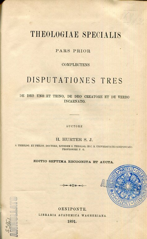 Theologiae dogmaticae compendium in usum studiosorum theologiae. Tomus 1, Theologia … | Immagine Gallery 2