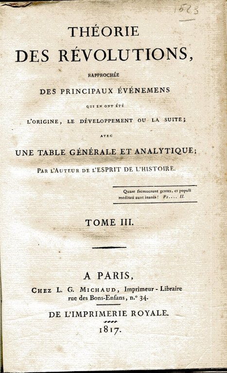 Théorie des révolutions, rapprochée des principaux événemens qui en ont …