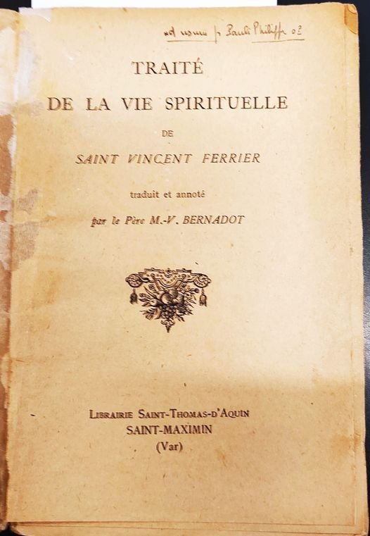 Traité de la vie spirituelle. Traduit et annote par M.-V. …