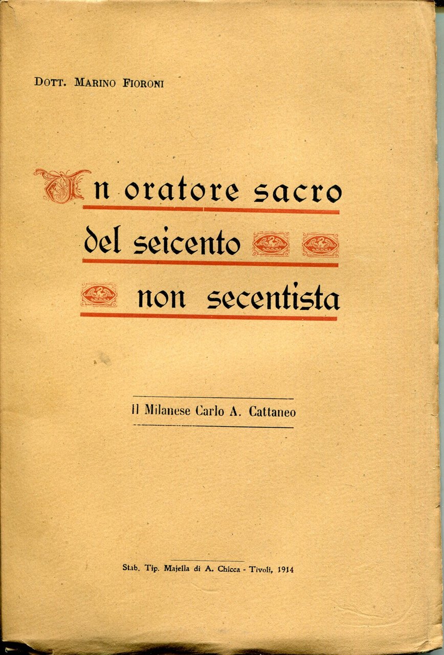 Un oratore sacro del seicento non secentista : il milanese … | Immagine principale