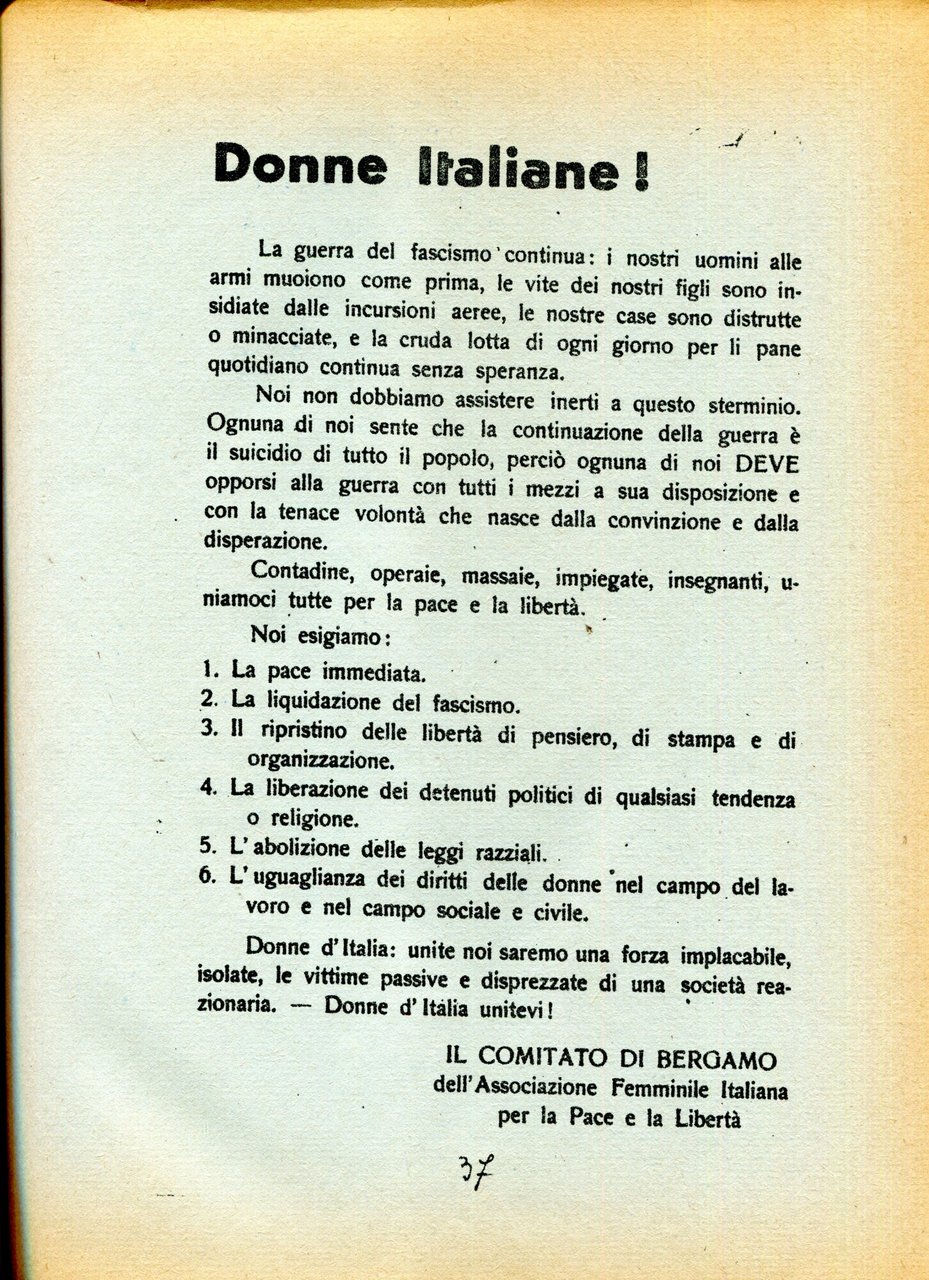 Volantini della Resistenza. Archivi I