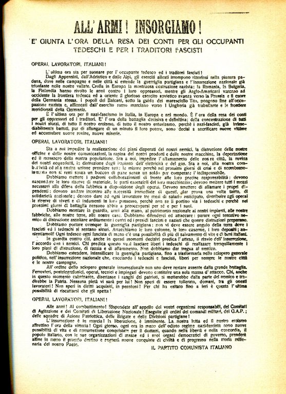 Volantini della Resistenza. Archivi I