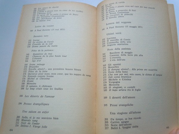 OEUVRES - OPERE POESIE ULTIMI VERSI UNA STAGIONE ALL'INFERNO ILLUMINAZIONI …