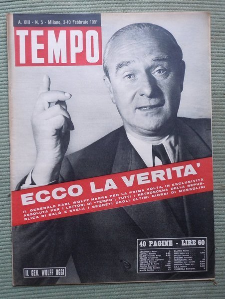 TEMPO - SETTIMANALE - ANNO XIII - 1951 - ANNATA …