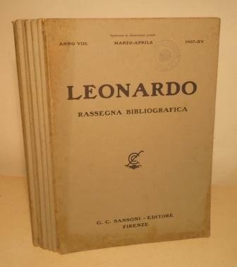LEONARDO - RASSEGNA BIBLIOGRAFICA - ANNO VIII - 1937 - …