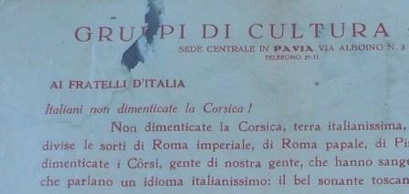 GRUPPI DI CULTURA CORSA - AI FRATELLI D'ITALIA