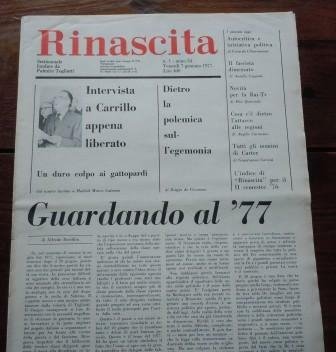 RINASCITA - SETTIMANALE FONDATO DA PALMIRO TOGLIATTI - ANNATA 1977