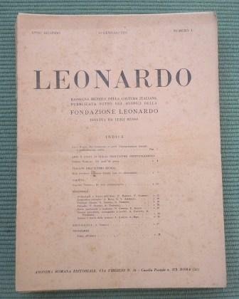 LEONARDO - RASSEGNA MENSILE DELLA COLTURA ITALIANA PUBBLICATA SOTTO GLI …