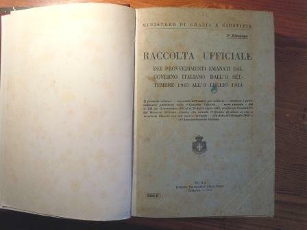 RACCOLTA UFFICIALE DEI PROVVEDIMENTI EMANATI DAL GOVERNO ITALIANO DALL'8 SETTEMBRE …