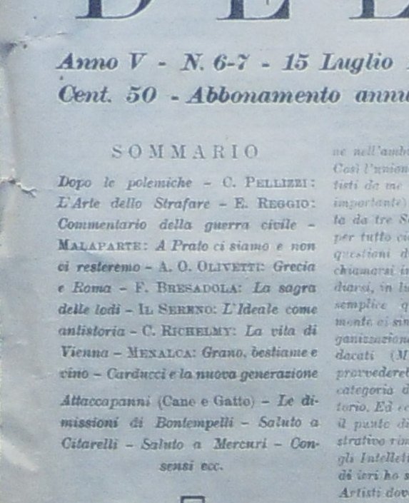 LA CONQUISTA DELLO STATO - QUINDICINALE DIRETTO DA CURZIO MALAPARTE …