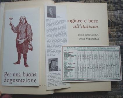 MANGIARE E BERE ALL'ITALIANA - PRIMA EDIZIONE 1962