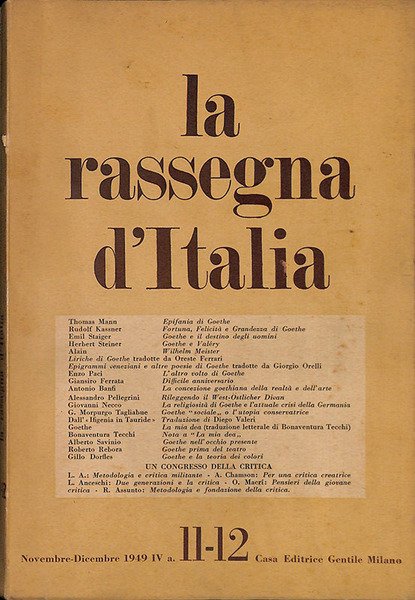 La rassegna d'Italia. N. 11-12, novembre-dicembre 1949