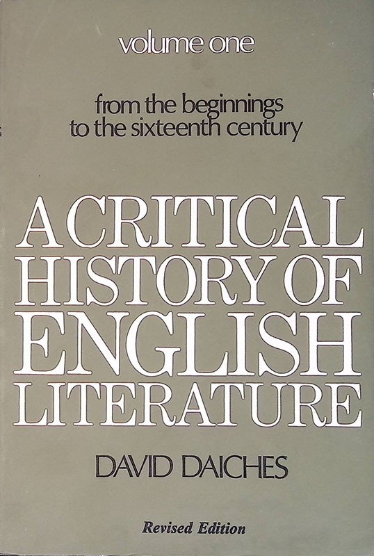 A critical history of english literature. Vol.1