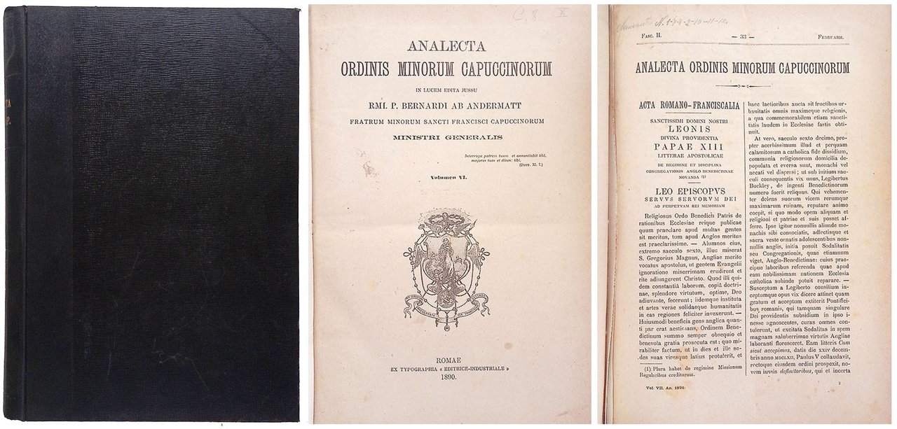 Analecta Ordinis Minorum Capuccinorum. Volumen VI-VII | Immagine principale