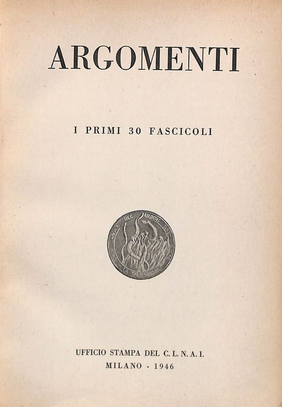 Argomenti. I primi 30 fascicoli | Immagine principale