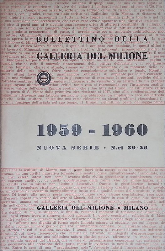 Bollettino della Galleria del Milione. 1959-1960 Nuova serie - Numeri …