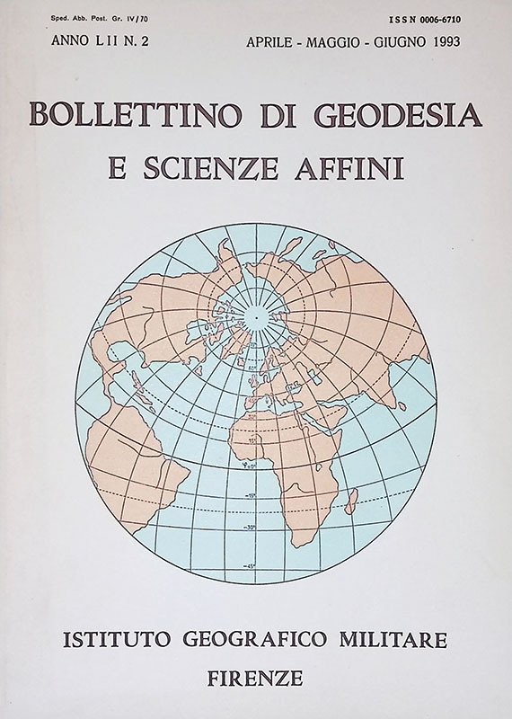 Bollettino di geodesia e scienze affini. Anno LII. N.2. Aprile-maggio-giugno … | Immagine principale