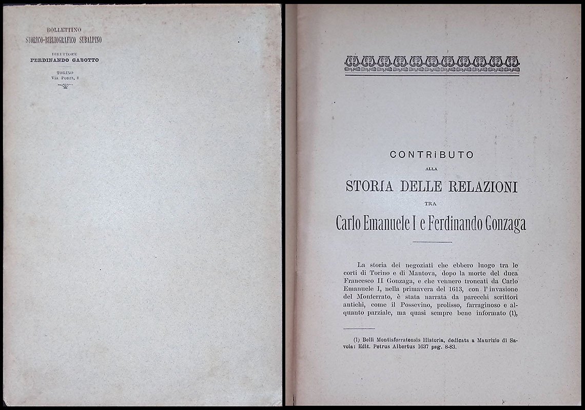 Bollettino Storico-Bibliografico Subalpino. Contributo alla storia delle relazioni tra Carlo …