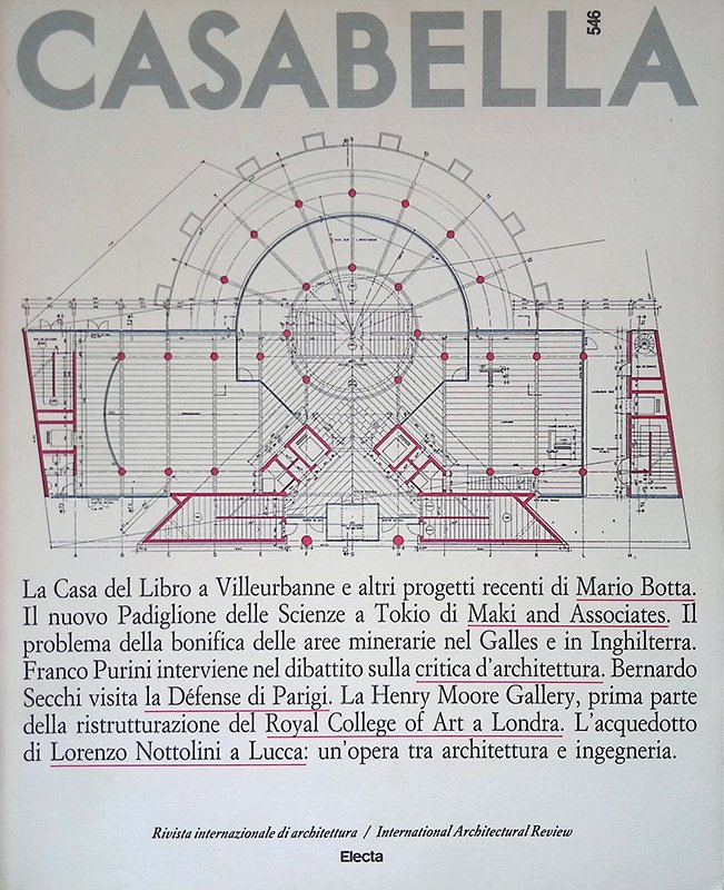 Casabella n. 546 - Maggio 1988 | Immagine principale