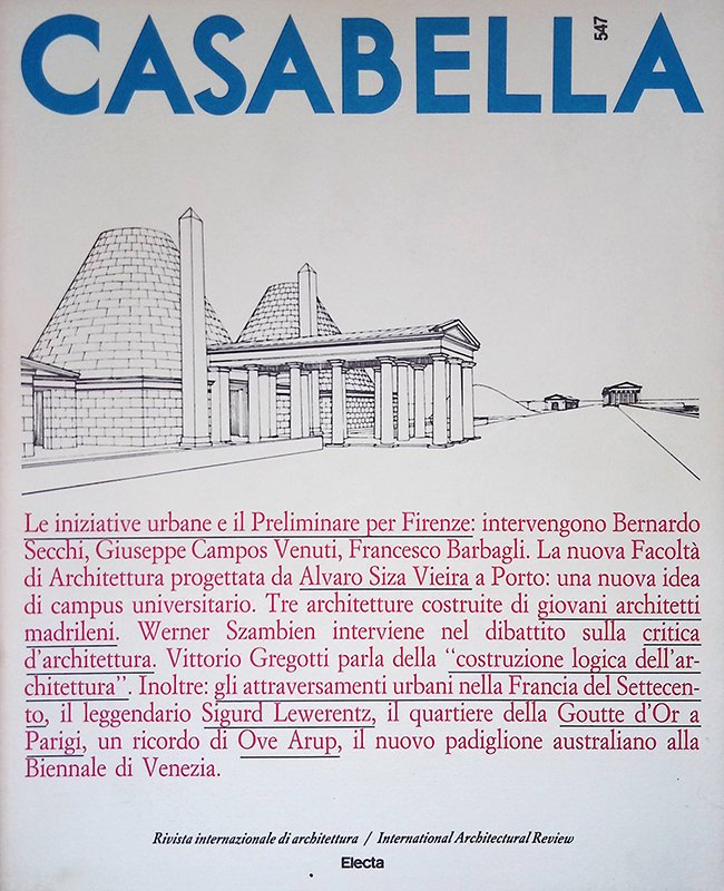 Casabella n. 547 - Giugno 1988 | Immagine principale