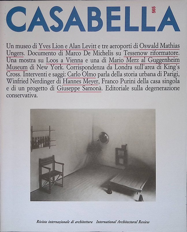 Casabella n. 565 - Febbraio 1990 | Immagine principale