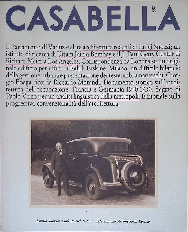 Casabella n. 567 - Aprile 1990 | Immagine principale