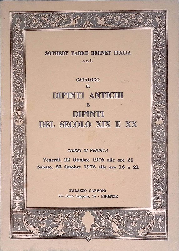Catalogo di dipinti antichi e dipinti del secolo XIX e … | Immagine principale
