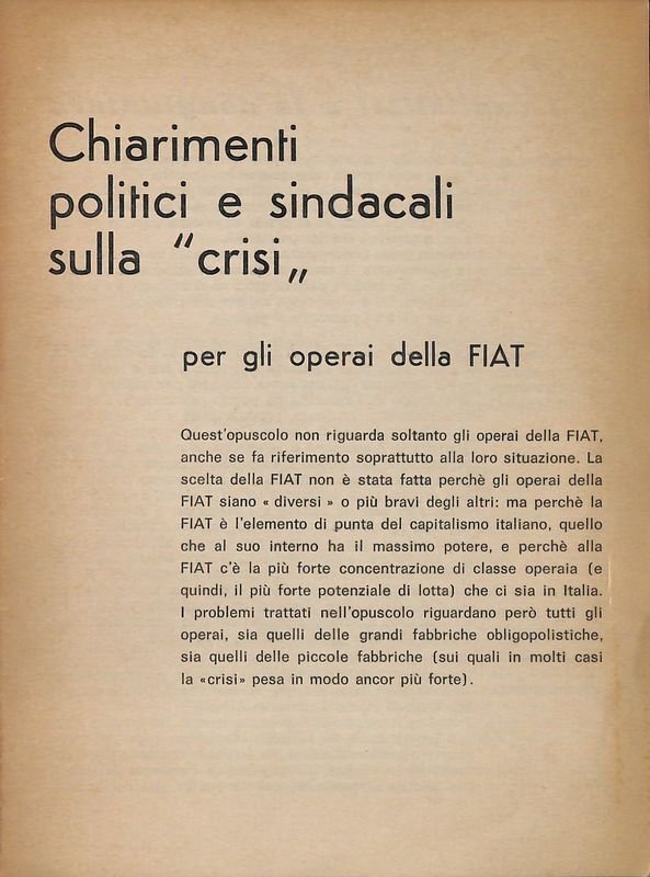Chiarimenti politici e sindacali sulla crisi per gli operai della … | Immagine principale