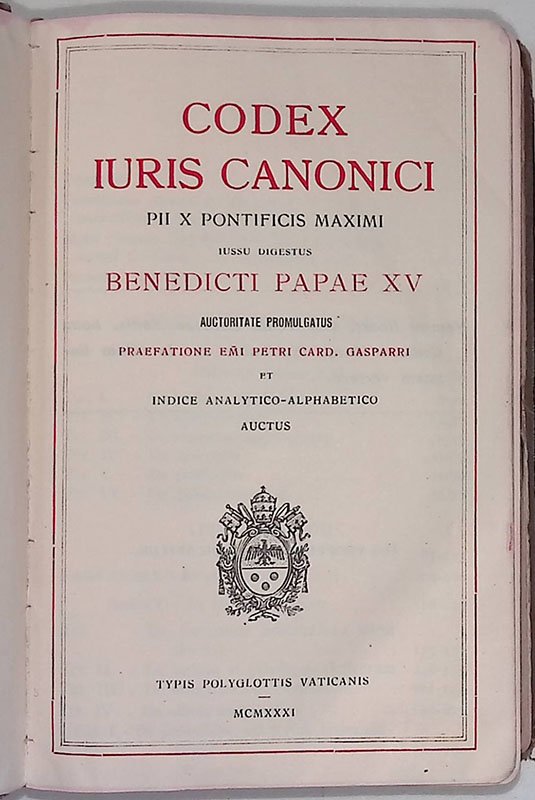 Codex Iuris Canonici. Pii X Pontificis Maximi. Benedicti Papae XV | Immagine principale