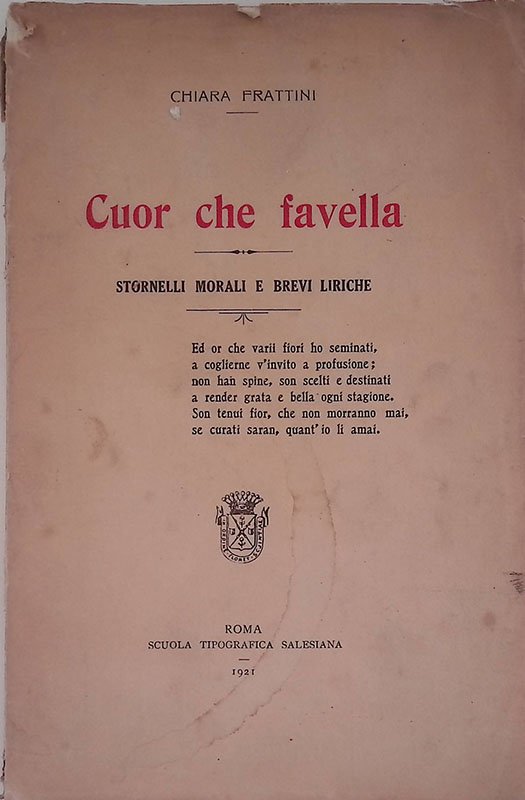 Cuor che favella. Stornelli morali e brevi liriche | Immagine principale