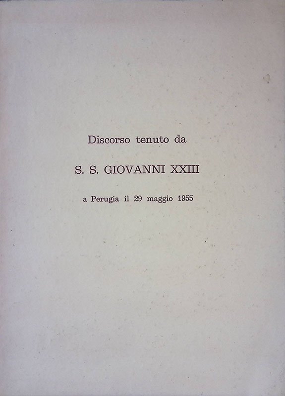 Discorso tenuto da S.S. Giovanni XXIII a Perugia il 29 … | Immagine principale
