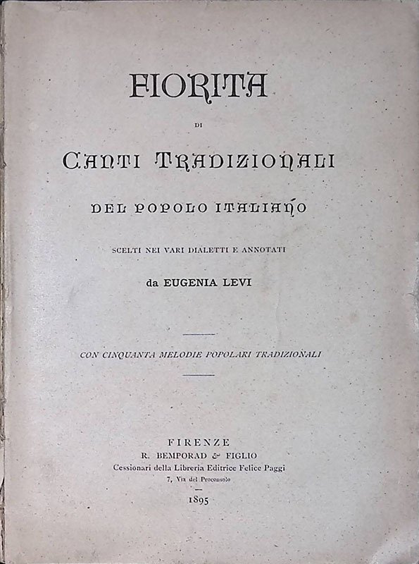Fiorita di canti tradizionali del popolo italiano | Immagine principale
