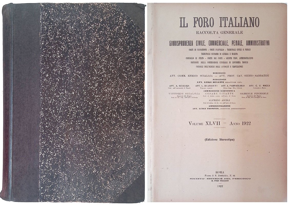 Foro Italiano. Raccolta generale di Giurisprudenza. Vol. XLVII