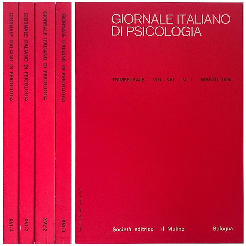 Giornale Italiano di Psicologia. Vol.XVI, n.1-2-3-4, 1989. 4 VOLUMI | Immagine principale