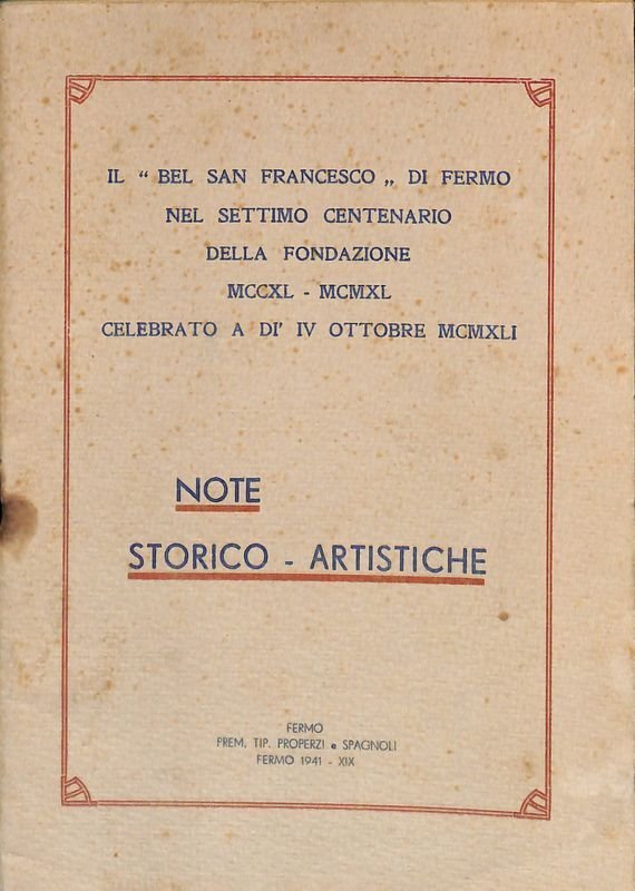 Il Bel San Francesco di Fermo nel Settimo Centenario della …