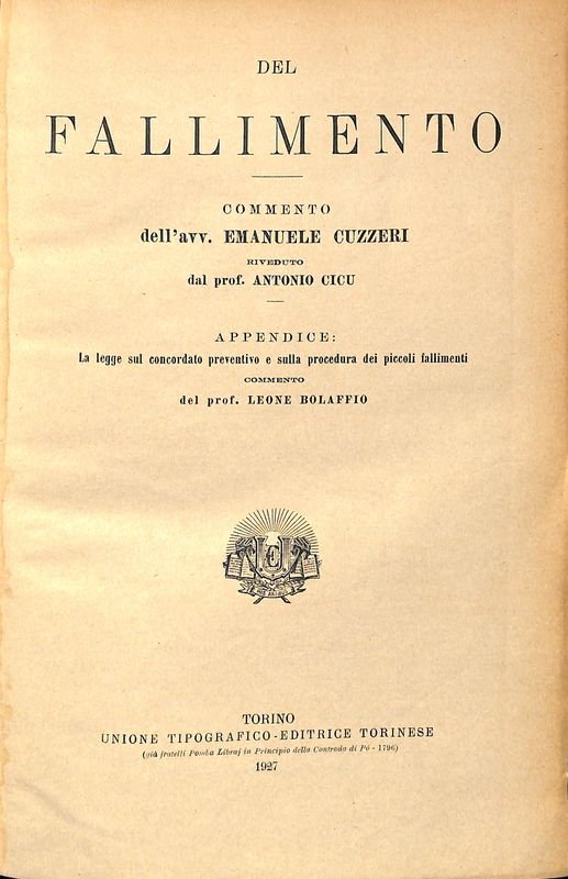Il codice di commercio commentato. Del fallimento