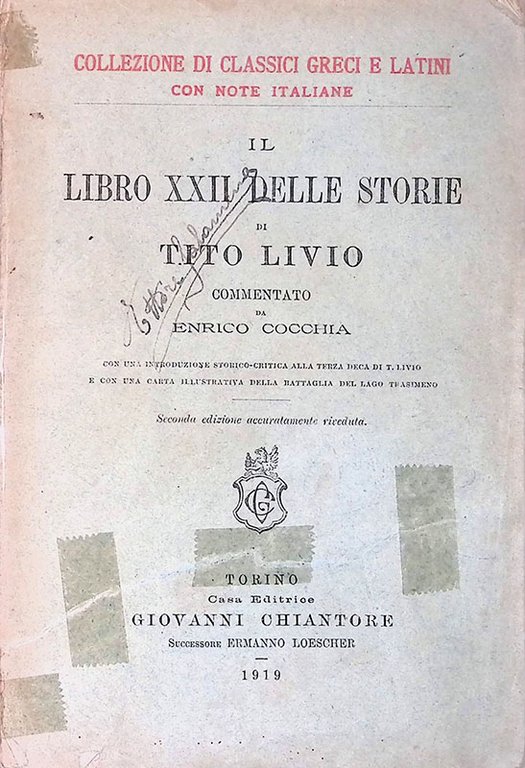 Il libro XXII delle storie di Tito Livio. Commentato da Enrico Cocchia