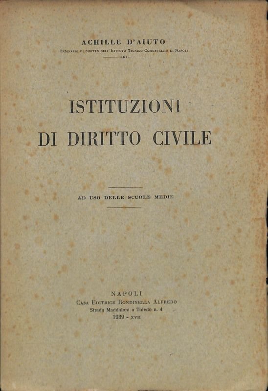 Istituzioni di diritto civile ad uso delle scuole medie | Immagine principale