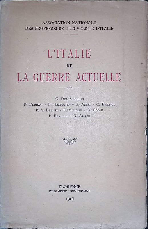 L'Italie et la guerre actuelle