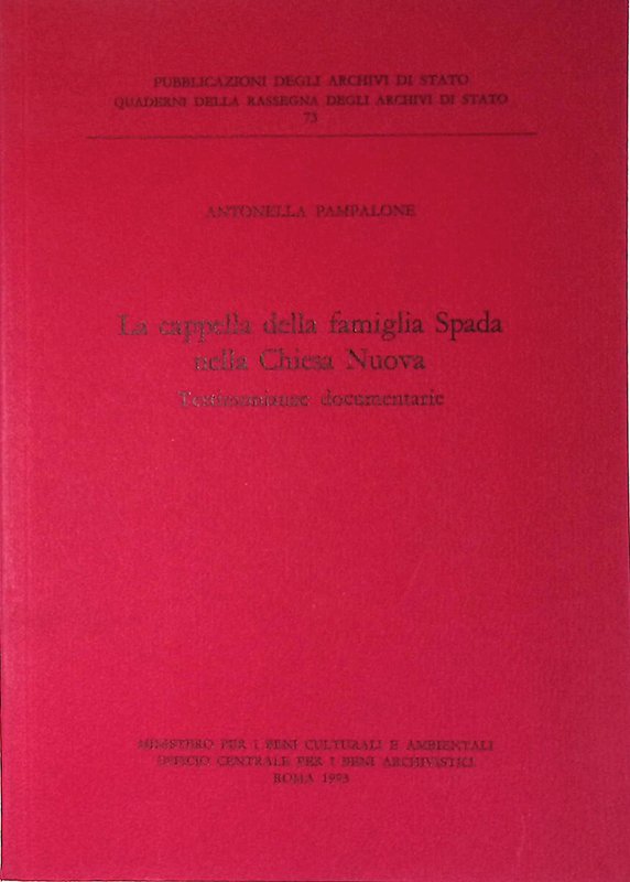 La cappella della famiglia Spada nella Chiesa Nuova. Testimonianze documentarie | Immagine principale