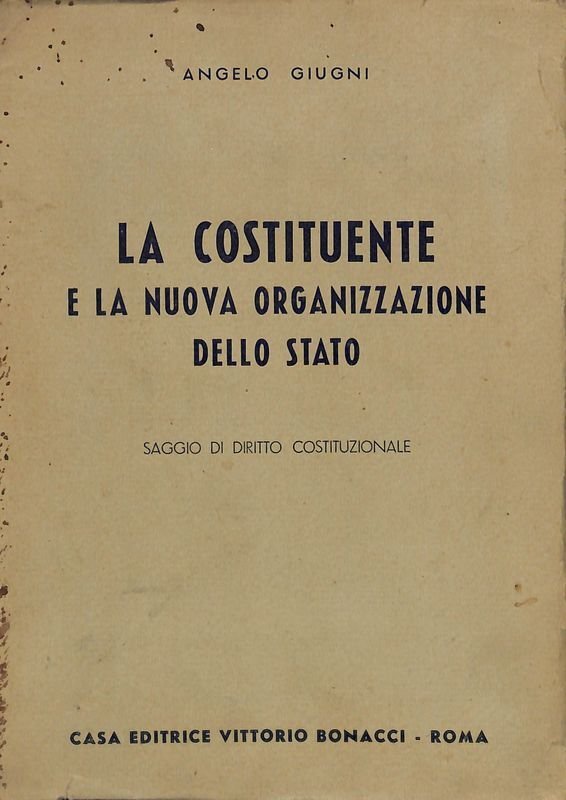 La costituente e la nuova organizzazione dello stato. Saggio di … | Immagine principale