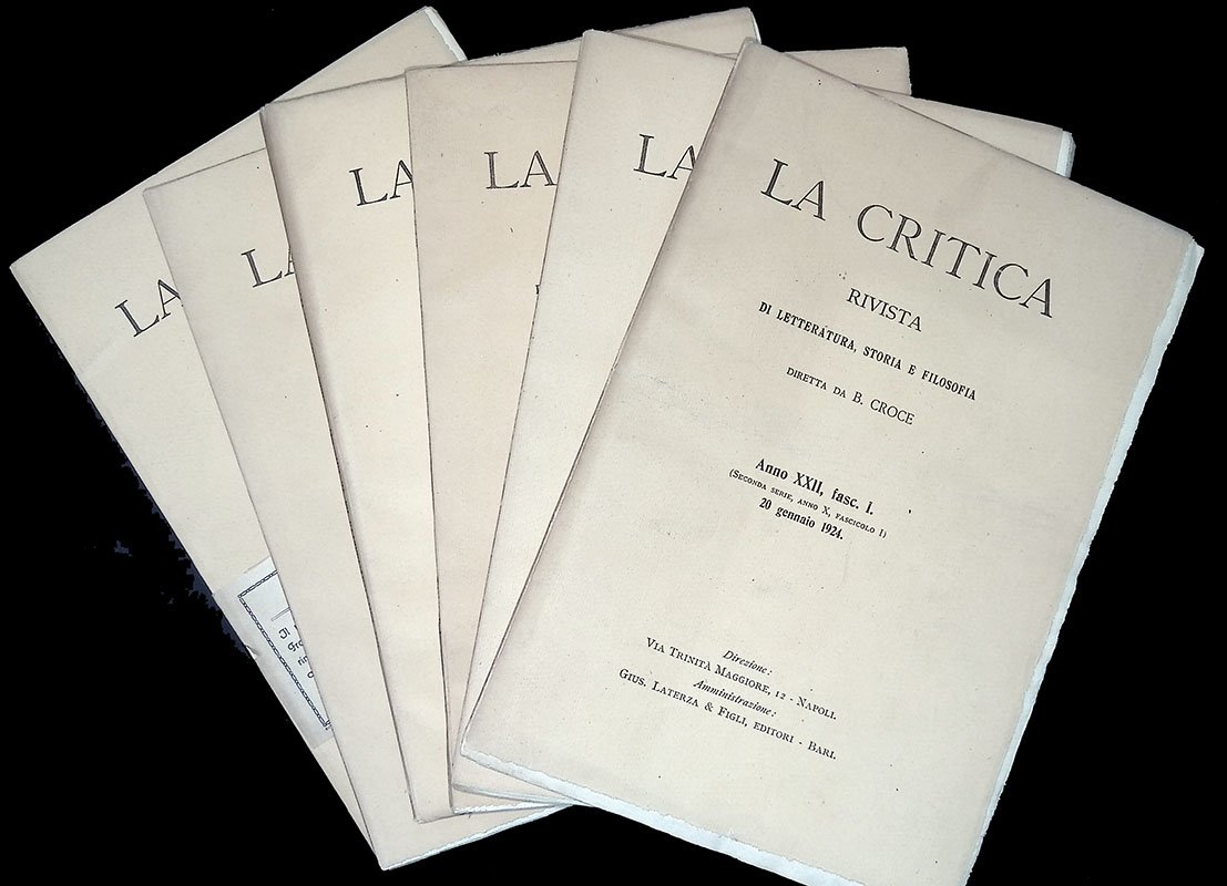 La Critica. Rivista di Letteratura, Storia e Filosofia. Anno XXII, … | Immagine principale