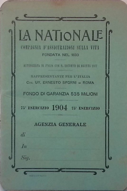 La Nationale. Compagnia d'assicurazioni sulla vita. Fondata nel 1830