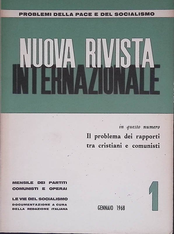 La Nuova Rivista Internazionale. N.1 gennaio 1968. Il problema dei … | Immagine principale