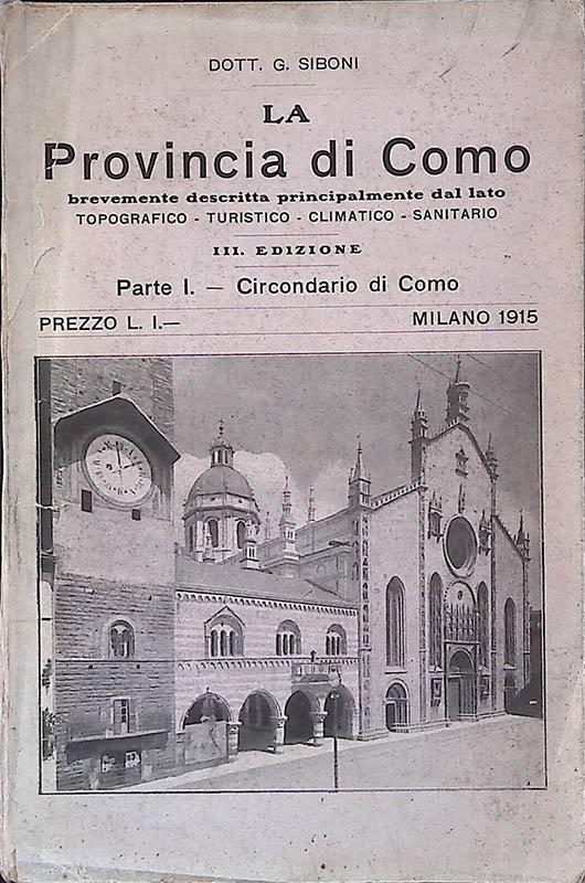 La Provincia di Como brevemente descritta principalmente dal lato topografico, …